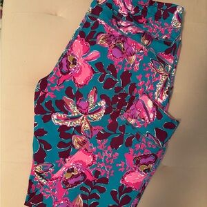Lilly Pulitzer Pink and Blue Floral Joggers with Tropical Print